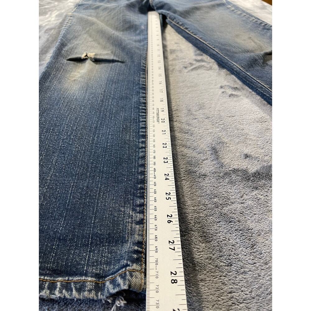Levi's 505 Straight Leg Distressed Jeans 10S Short Stretch - Picture 5 of 9